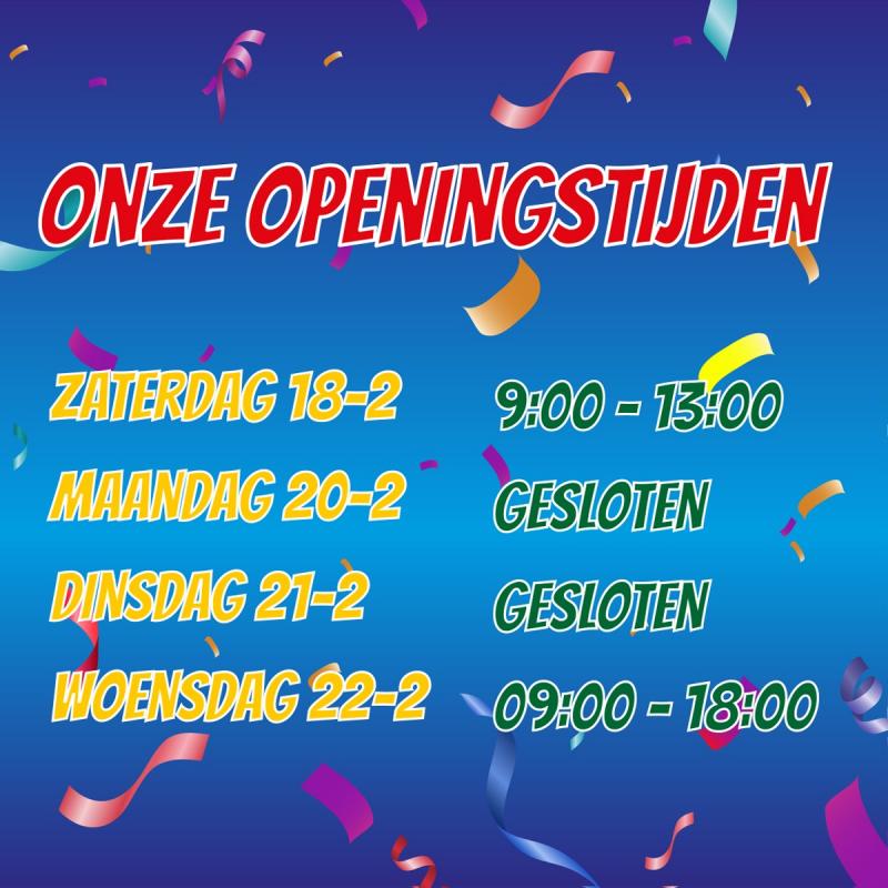 Aangepaste openingstijden 🎭